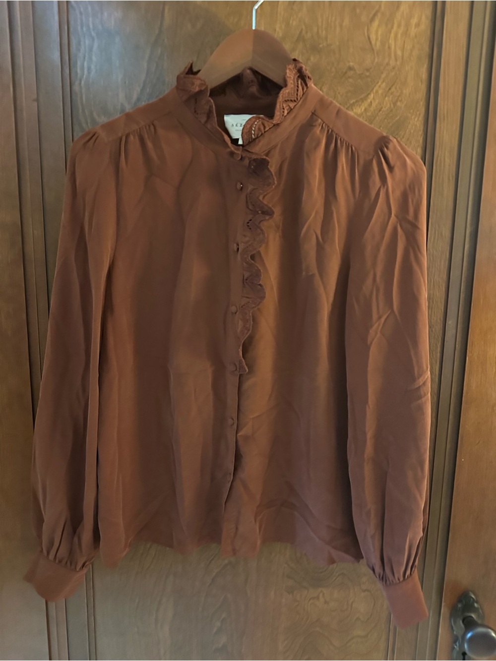 Sezane Chlo Shirt - Rust - Size 38